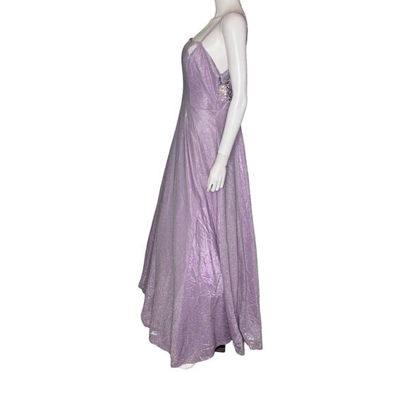 City Studios Juniors' Sleeveless Glitter Ball Gown Lavender Sz 15/16 - Picture 3 of 7